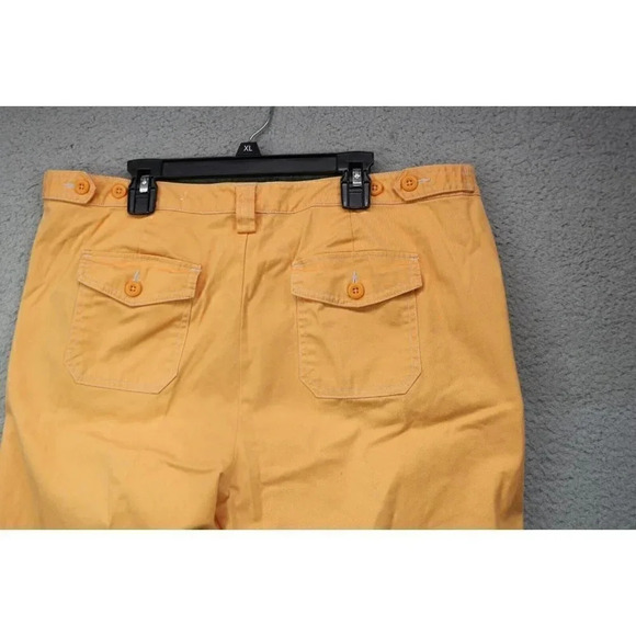 Land's End Women's Orange Pants-Tabs to Roll Up-Size 14P - Picture 6 of 9